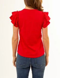 U.S. Polo Assn. FLUTTER SLEEVE CREW NECK T-SHIRT -Modern Wear Shop 2157221H ERED 86020