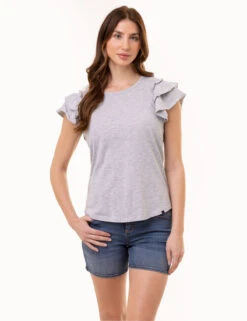 U.S. Polo Assn. FLUTTER SLEEVE CREW NECK T-SHIRT