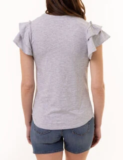 U.S. Polo Assn. FLUTTER SLEEVE CREW NECK T-SHIRT -Modern Wear Shop 2157221H LTGY 1220