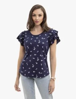 U.S. Polo Assn. FLUTTER SLEEVE PRINTED T-SHIRT 19 U.S. Polo Assn. FLUTTER SLEEVE PRINTED T-SHIRT -Modern Wear Shop 2157231H CLNV 14543