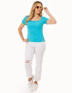 U.S. Polo Assn. RIB SQUARE NECK T-SHIRT -Modern Wear Shop 21573066 SCBL 3483