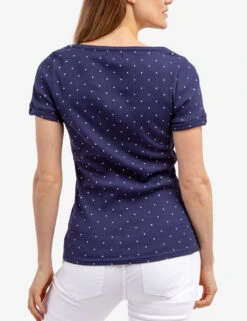 U.S. Polo Assn. RIB SQUARE NECK DOT T-SHIRT -Modern Wear Shop 21573167 CLNV 54984