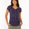 U.S. Polo Assn. STAR PRINT RUCHED SIDE V-NECK T-SHIRT 2 U.S. Polo Assn. STAR PRINT RUCHED SIDE V-NECK T-SHIRT -Modern Wear Shop 2158431H EVBL 75767