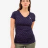 U.S. Polo Assn. DOT PRINT RUCHED SIDE V-NECK T-SHIRT -Modern Wear Shop 2158441H EVBL 84058