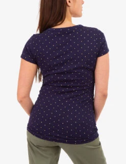 U.S. Polo Assn. DOT PRINT RUCHED SIDE V-NECK T-SHIRT -Modern Wear Shop 2158441H EVBL 84067