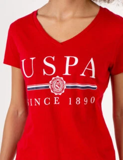 U.S. Polo Assn. USPA MEDALLION V-NECK T-SHIRT -Modern Wear Shop 2158451D ERED 72759