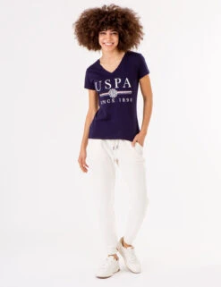 U.S. Polo Assn. USPA MEDALLION V-NECK T-SHIRT -Modern Wear Shop 2158451D EVBL 72737