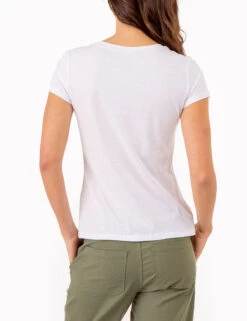 U.S. Polo Assn. USPA STUD EMBELLISHED V-NECK T-SHIRT -Modern Wear Shop 2158491D WHIT 80087