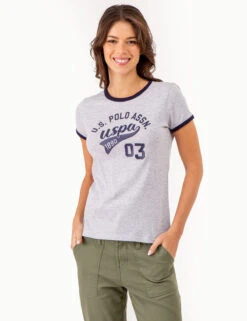 U.S. Polo Assn. VARSITY PRINT RINGER T-SHIRT -Modern Wear Shop 2158501D LGHT 80105