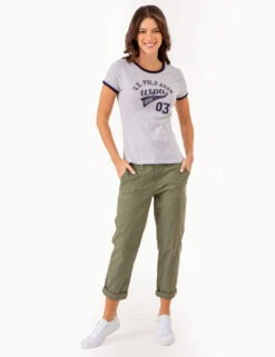 U.S. Polo Assn. VARSITY PRINT RINGER T-SHIRT -Modern Wear Shop 2158501D LGHT 80111