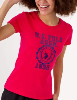 U.S. Polo Assn. CREST PRINT SCOOP NECK T-SHIRT -Modern Wear Shop 2158521H ELFU 72808