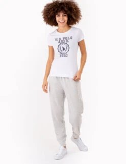 U.S. Polo Assn. CREST PRINT SCOOP NECK T-SHIRT -Modern Wear Shop 2158521H WHIT 72938