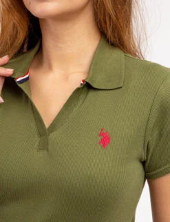 U.S. Polo Assn. SPLIT NECK RIBBED POLO SHIRT 41 U.S. Polo Assn. SPLIT NECK RIBBED POLO SHIRT -Modern Wear Shop 21585668 CYOL 69080