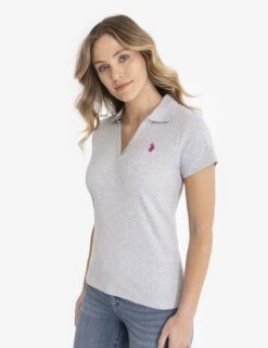 U.S. Polo Assn. SPLIT NECK RIBBED POLO SHIRT 30 U.S. Polo Assn. SPLIT NECK RIBBED POLO SHIRT -Modern Wear Shop 21585668 LGHT 6537