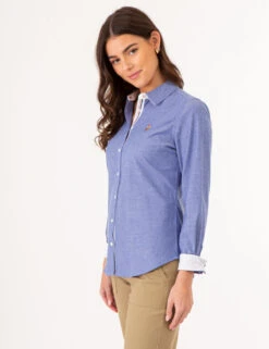 U.S. Polo Assn. LONG SLEEVE SOLID STRETCH OXFORD SHIRT -Modern Wear Shop 215859YI DZBL 75585