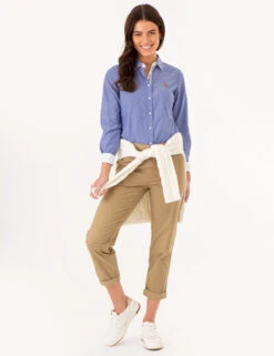 U.S. Polo Assn. LONG SLEEVE SOLID STRETCH OXFORD SHIRT -Modern Wear Shop 215859YI DZBL 75600