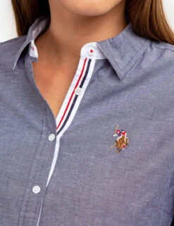 U.S. Polo Assn. LONG SLEEVE SOLID STRETCH OXFORD SHIRT -Modern Wear Shop 215859YI EVBL 64996