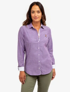 U.S. Polo Assn. LONG SLEEVE SOLID STRETCH OXFORD SHIRT -Modern Wear Shop 215859YI KNGP 65139