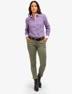 U.S. Polo Assn. LONG SLEEVE SOLID STRETCH OXFORD SHIRT -Modern Wear Shop 215859YI KNGP 65151