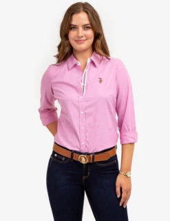 U.S. Polo Assn. LONG SLEEVE SOLID STRETCH OXFORD SHIRT -Modern Wear Shop 215859YI PKPZ 65190