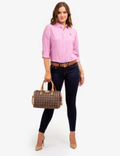 U.S. Polo Assn. LONG SLEEVE SOLID STRETCH OXFORD SHIRT -Modern Wear Shop 215859YI PKPZ 65194