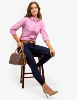 U.S. Polo Assn. LONG SLEEVE SOLID STRETCH OXFORD SHIRT -Modern Wear Shop 215859YI PKPZ 65196