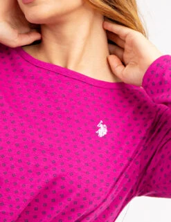 U.S. Polo Assn. DITSY LONG SLEEVE TWIST FRONT TOP -Modern Wear Shop 2158721W HSDF 70084