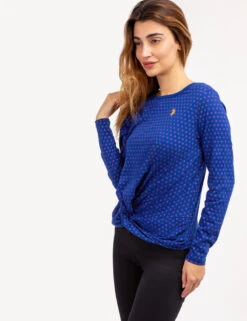 U.S. Polo Assn. DITSY LONG SLEEVE TWIST FRONT TOP -Modern Wear Shop 2158721W SLBU 70119