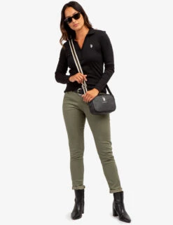 U.S. Polo Assn. SPLIT NECK RIBBED LONG SLEEVE POLO SHIRT 39 U.S. Polo Assn. SPLIT NECK RIBBED LONG SLEEVE POLO SHIRT -Modern Wear Shop 2158746E BLCK 65130