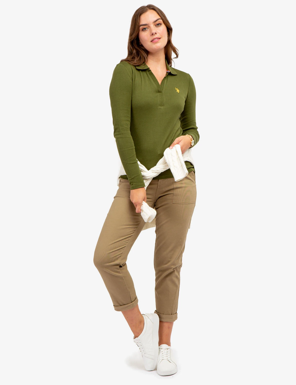 U.S. Polo Assn. SPLIT NECK RIBBED LONG SLEEVE POLO SHIRT 15 U.S. Polo Assn. SPLIT NECK RIBBED LONG SLEEVE POLO SHIRT - Image 13