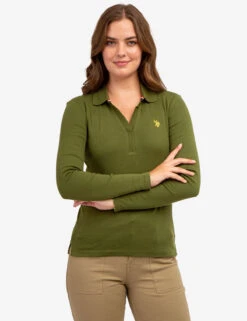 U.S. Polo Assn. SPLIT NECK RIBBED LONG SLEEVE POLO SHIRT 33 U.S. Polo Assn. SPLIT NECK RIBBED LONG SLEEVE POLO SHIRT -Modern Wear Shop 2158746E CYOL 65158