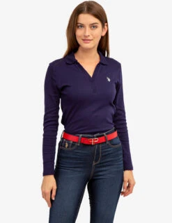 U.S. Polo Assn. SPLIT NECK RIBBED LONG SLEEVE POLO SHIRT 40 U.S. Polo Assn. SPLIT NECK RIBBED LONG SLEEVE POLO SHIRT -Modern Wear Shop 2158746E EVBL 65202