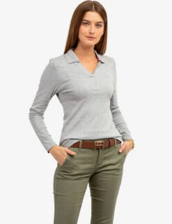 U.S. Polo Assn. SPLIT NECK RIBBED LONG SLEEVE POLO SHIRT 29 U.S. Polo Assn. SPLIT NECK RIBBED LONG SLEEVE POLO SHIRT -Modern Wear Shop 2158746E HGRY 65028