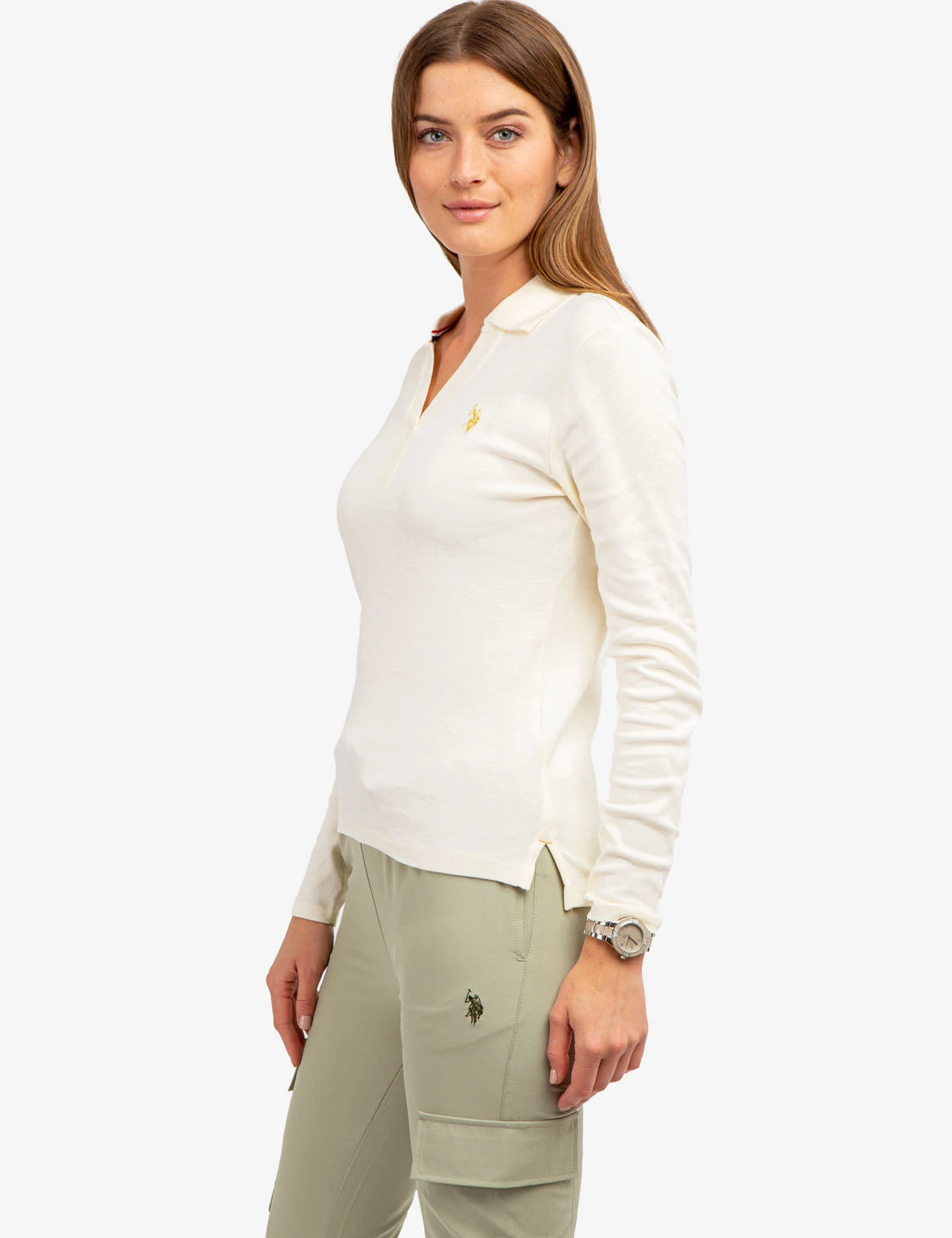 U.S. Polo Assn. SPLIT NECK RIBBED LONG SLEEVE POLO SHIRT 8 U.S. Polo Assn. SPLIT NECK RIBBED LONG SLEEVE POLO SHIRT - Image 6