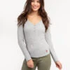 U.S. Polo Assn. LONG SLEEVE WAFFLE KNIT HENLEY TOP WITH RHINESTONE BUTTONS 2 U.S. Polo Assn. LONG SLEEVE WAFFLE KNIT HENLEY TOP WITH RHINESTONE BUTTONS -Modern Wear Shop 2158759M HGRY 67257