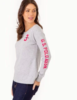LONG SLEEVE U.S. POLO ASSN. GRAPHIC T-SHIRT -Modern Wear Shop 2158761D LTGY 79956