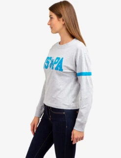 U.S. Polo Assn. LONG SLEEVE USPA APPLIQUE CROPPED T-SHIRT -Modern Wear Shop 2158771D GREY 64595