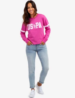 U.S. Polo Assn. LONG SLEEVE USPA APPLIQUE CROPPED T-SHIRT -Modern Wear Shop 2158771D PKPZ 64675