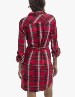 U.S. Polo Assn. LONG SLEEVE PLAID TIE DRESS 26 U.S. Polo Assn. LONG SLEEVE PLAID TIE DRESS -Modern Wear Shop 215880 RED PLAIDDRESS 15894