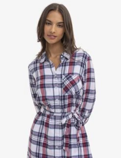 U.S. Polo Assn. LONG SLEEVE PLAID TIE DRESS 17 U.S. Polo Assn. LONG SLEEVE PLAID TIE DRESS -Modern Wear Shop 215880GA WHIT 16217