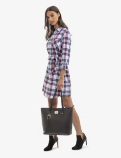U.S. Polo Assn. LONG SLEEVE PLAID TIE DRESS 18 U.S. Polo Assn. LONG SLEEVE PLAID TIE DRESS -Modern Wear Shop 215880GA WHIT 16229