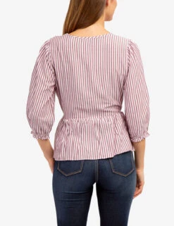 U.S. Polo Assn. LONG SLEEVE STRIPED WRAP TOP -Modern Wear Shop 215885ZF 65167