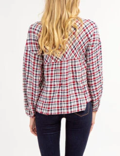 U.S. Polo Assn. PLAID POETIC V-NECK TOP -Modern Wear Shop 215886XO EVBL 65677