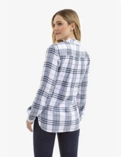 U.S. Polo Assn. LONG SLEEVE RUFFLE PLAID TOP -Modern Wear Shop 215891GA CLNV 14867