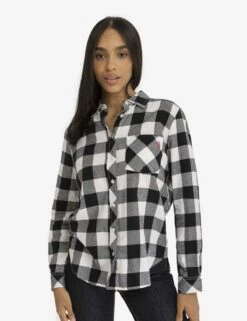 U.S. Polo Assn. FLANNEL BUFFALO PLAID LONG SLEEVE SHIRT -Modern Wear Shop 215896GA WHIT 2696
