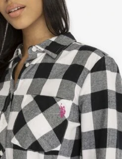 U.S. Polo Assn. FLANNEL BUFFALO PLAID LONG SLEEVE SHIRT -Modern Wear Shop 215896GA WHIT 2697