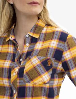 U.S. Polo Assn. FLANNEL PLAID LONG SLEEVE SHIRT -Modern Wear Shop 215898GA HUDG 15042