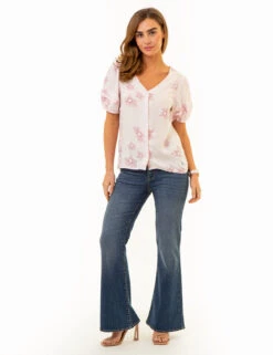 U.S. Polo Assn. VOLUME SLEEVE FLORAL TOP 21 U.S. Polo Assn. VOLUME SLEEVE FLORAL TOP -Modern Wear Shop 215901Z8 SFLB 86013