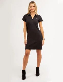 U.S. Polo Assn. SPLIT NECK POLO DRESS -Modern Wear Shop 21590468 BLCK 66395
