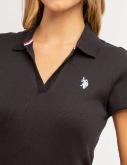 U.S. Polo Assn. SPLIT NECK POLO DRESS -Modern Wear Shop 21590468 BLCK 66401